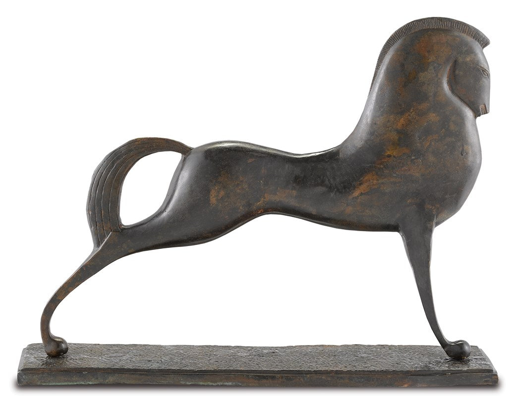Assyrian Horse Bronze by Currey and Company