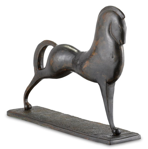 Assyrian Horse Bronze by Currey and Company