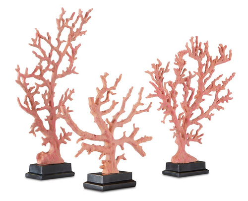 Currey And Company Red Coral Branches Large Set Of 3
