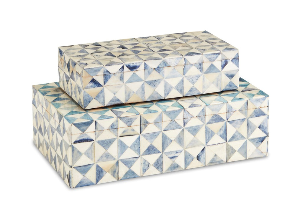 Currey And Company Sky Blue Box Set Of 2