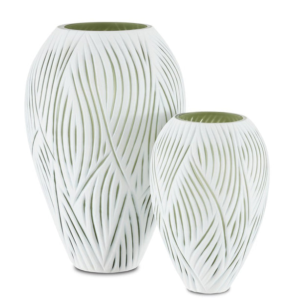 Currey And Company Patta Green Vase Set Of 2