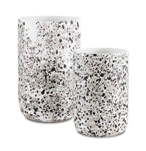 Currey And Company Pari White Confetti Vase Set Of 2