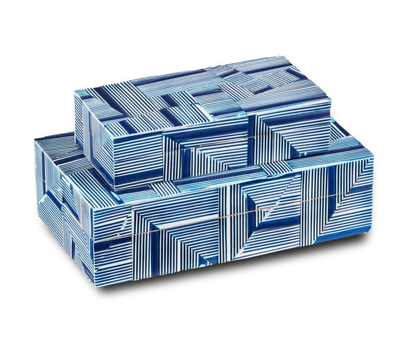Currey And Company Cade Blue Box Set Of 2