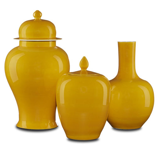 Currey And Company Imperial Yellow Long Neck Vase