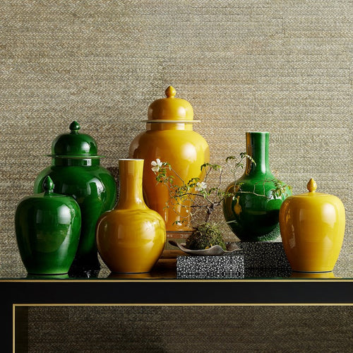 Currey And Company Imperial Yellow Temple Jar