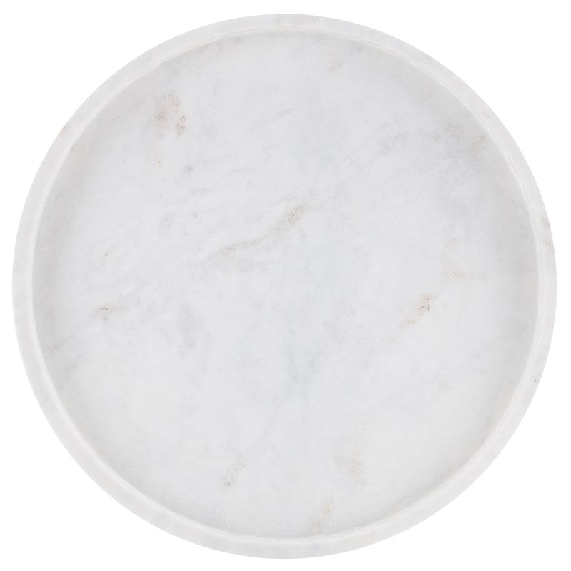 Currey And Company Freya White Marble Large Tray