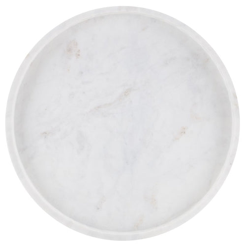 Currey And Company Freya White Marble Large Tray