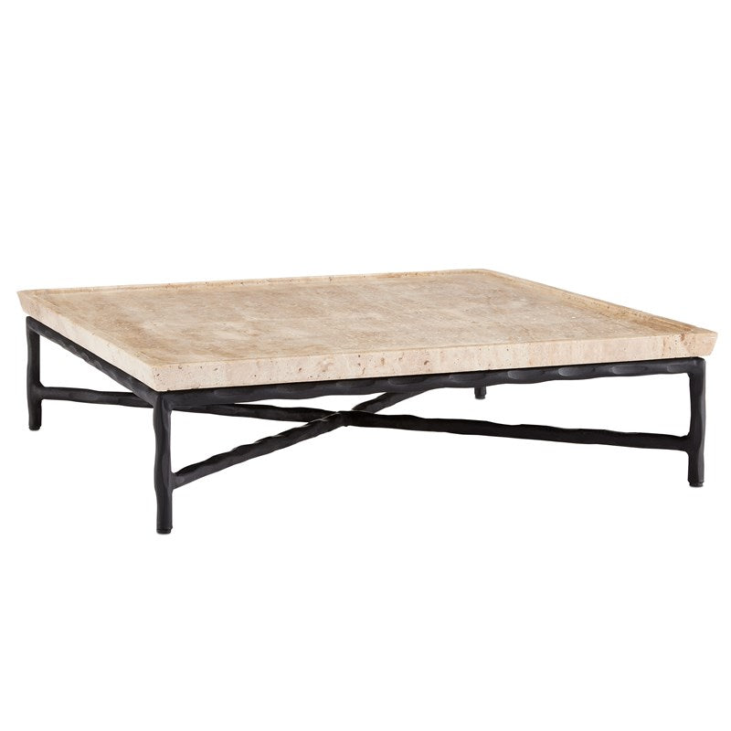 Currey And Company Boyles Travertine Large Tray