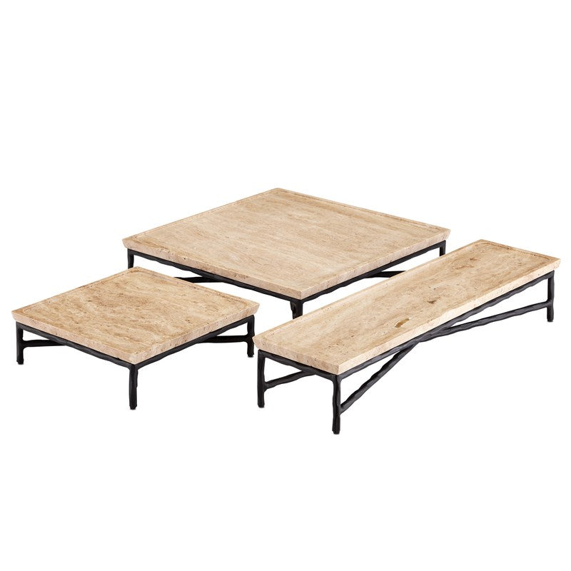 Currey And Company Boyles Travertine Large Tray