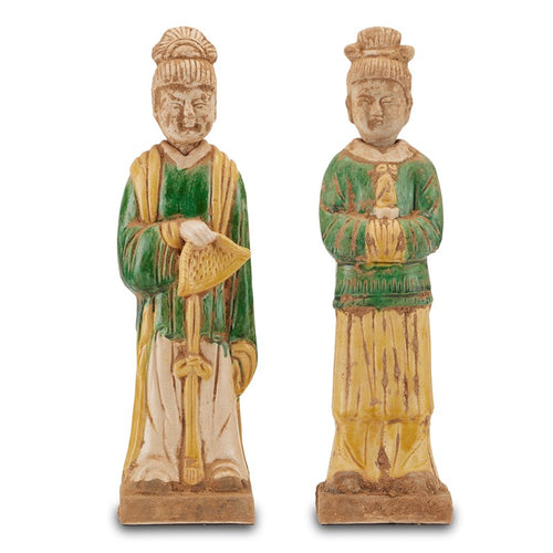 Currey And Company Tang Dynasty Palace Servants Set Of Two