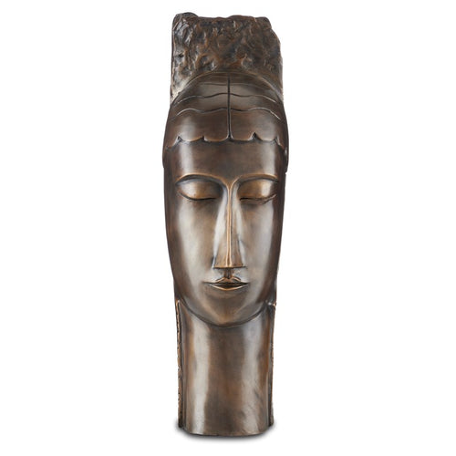 Currey And Company Art Deco Head Bronze