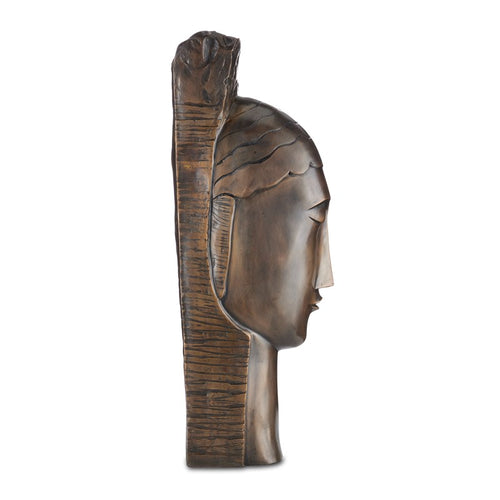 Currey And Company Art Deco Head Bronze