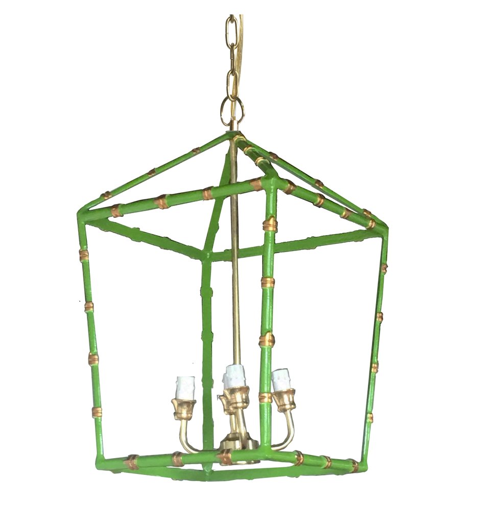 Dana Gibson Bamboo Lantern Chandelier Light