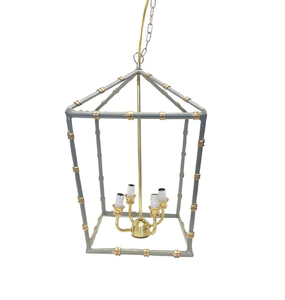 Dana Gibson Bamboo Lantern Chandelier Light
