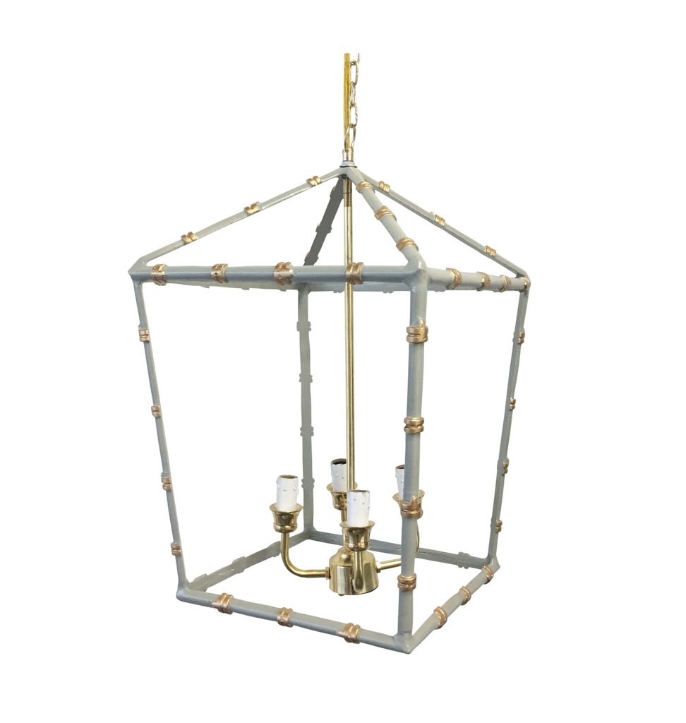 Dana Gibson Bamboo Lantern Chandelier Light