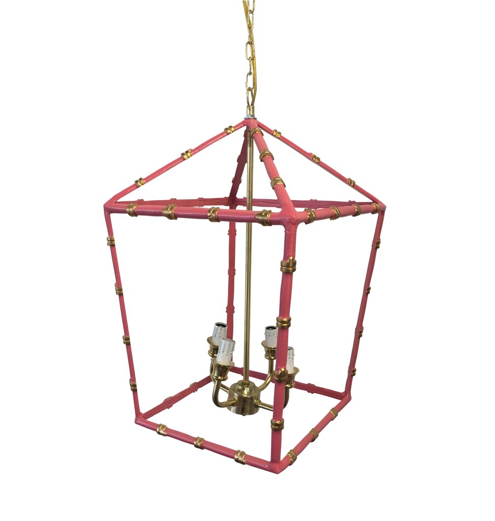 Dana Gibson Bamboo Lantern Chandelier Light