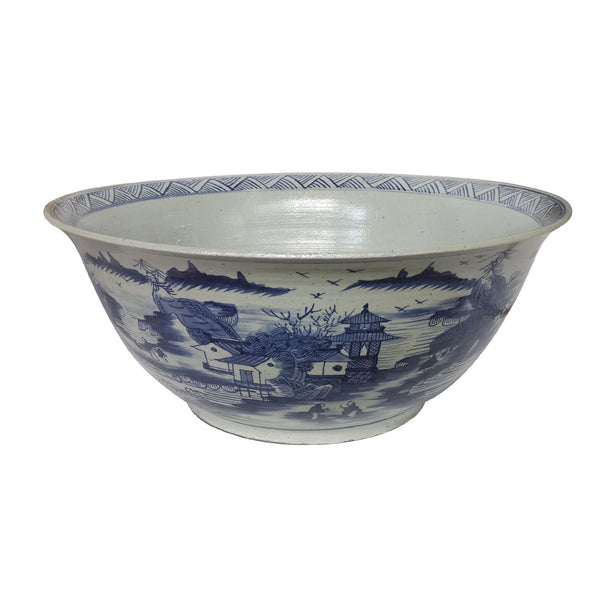Large Dynasty Porcelain Bowl Landscape Motif By Legends Of Asia