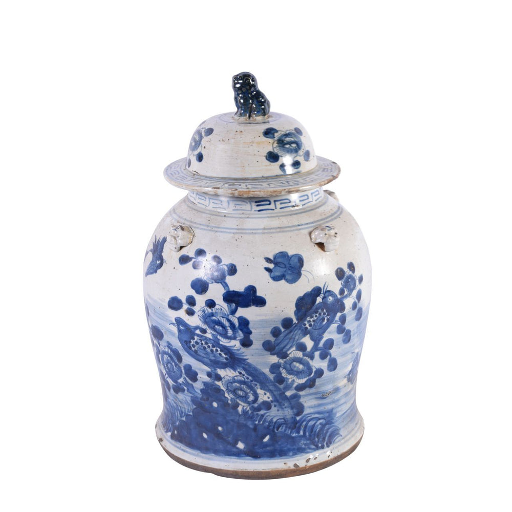 Vintage Temple Jar Flower Bird Motif By Legends Of Asia