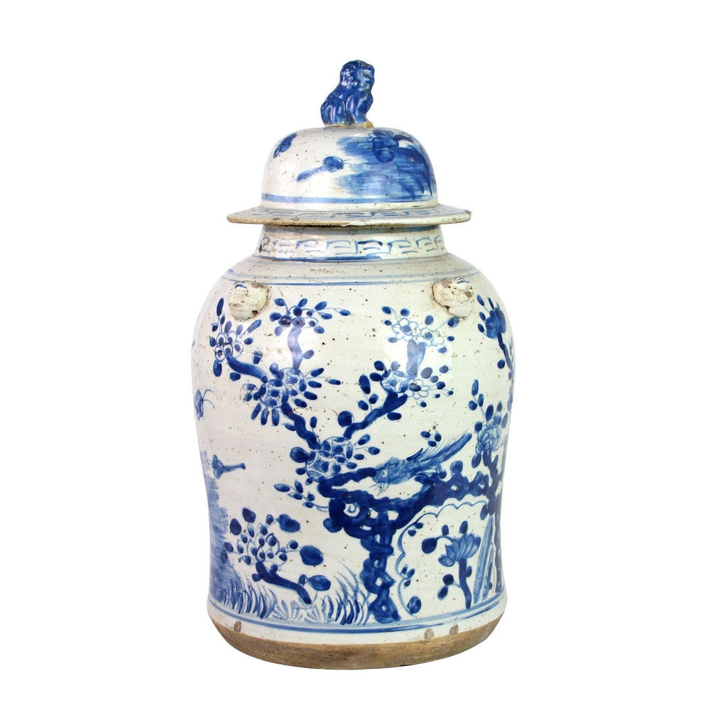 Vintage Temple Jar Plum Lily Pad Motif Large By Legends Of Asia