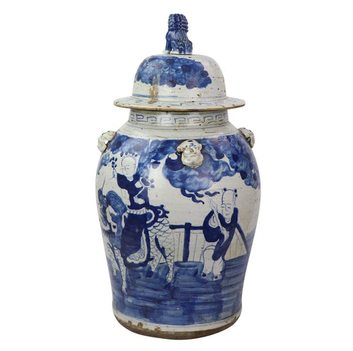 Vintage Temple Jar Enchanted Children Motif Large By Legends Of Asia