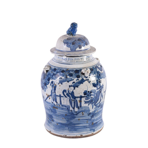 Vintage Temple Jar Enchanted Children Motif Small By Legends Of Asia