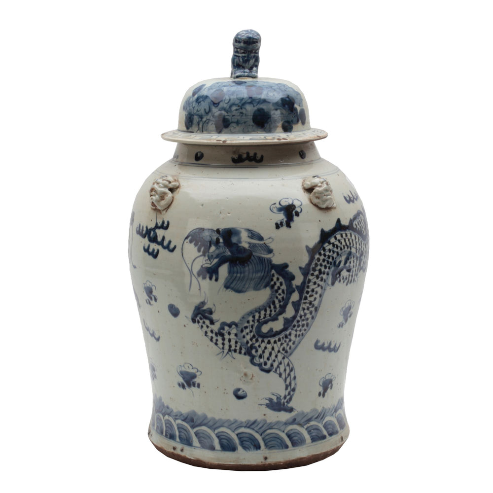 Vintage Temple Jar Dragon Motif By Legends Of Asia