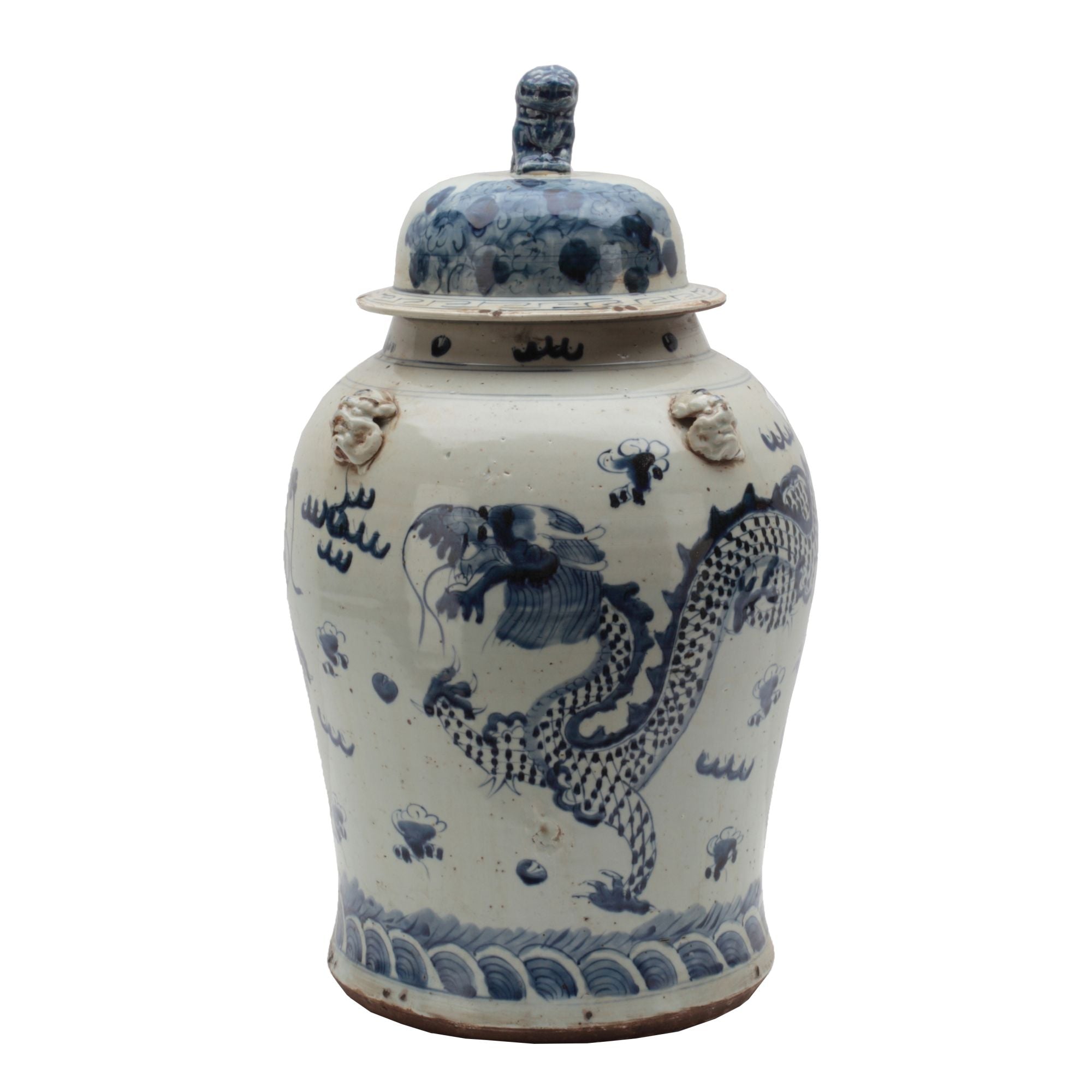 Vintage Temple Jar Dragon Motif By Legends Of Asia