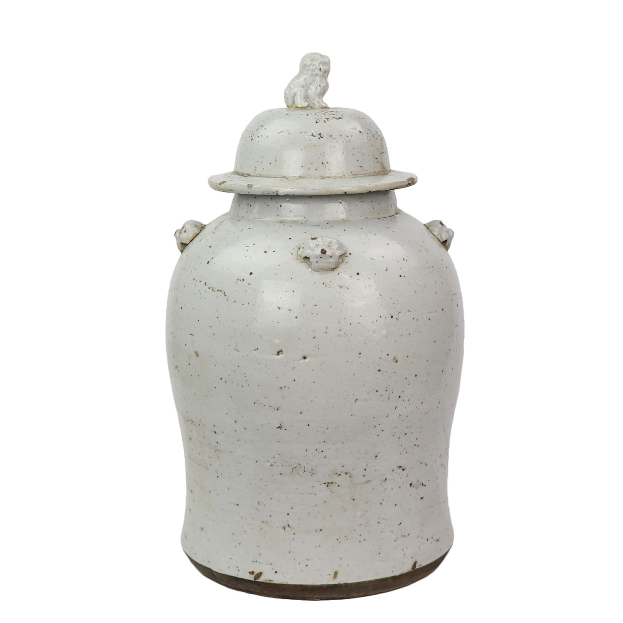 Vintage White Temple Jar  By Legends Of Asia