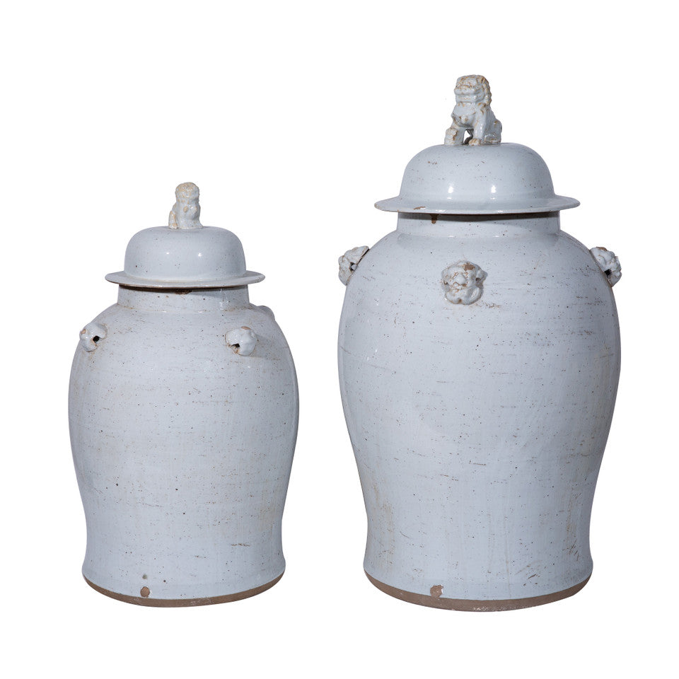 Vintage White Temple Jar  By Legends Of Asia