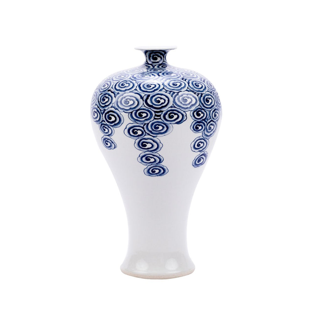 Blue and White Drifting Cloud Plum Vase By Legends Of Asia
