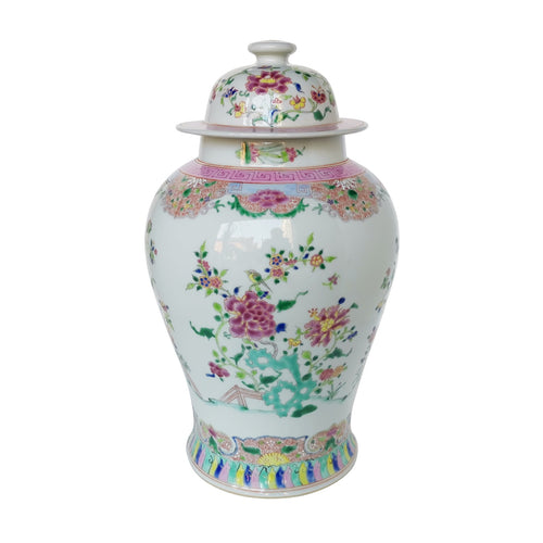 Chinoiserie Floral Temple Jar Multi-Colored by Legend of Asia