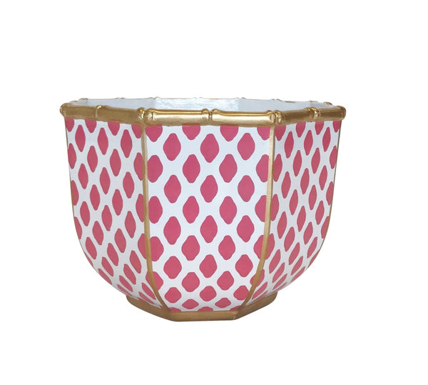Dana Gibson Large Bamboo Bowl in Pink Parsi