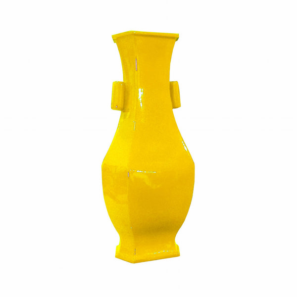 Hex Vase Wide Lip Yellow By Legends Of Asia