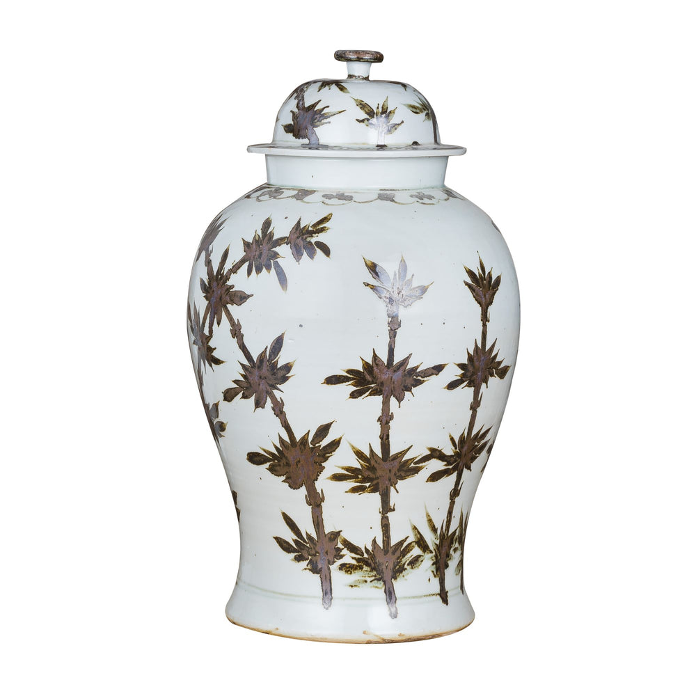 Rusty Brown Bamboo Temple Jar By Legends Of Asia