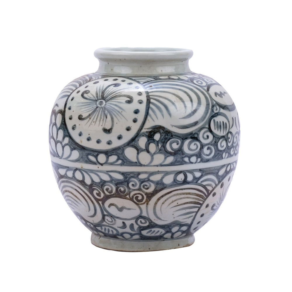 Indigo Sunflower Open Top Jar By Legends Of Asia