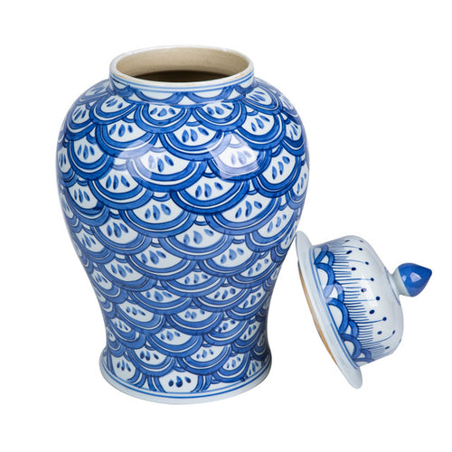 Blue Sea Wave Temple Jar by Legend of Asia