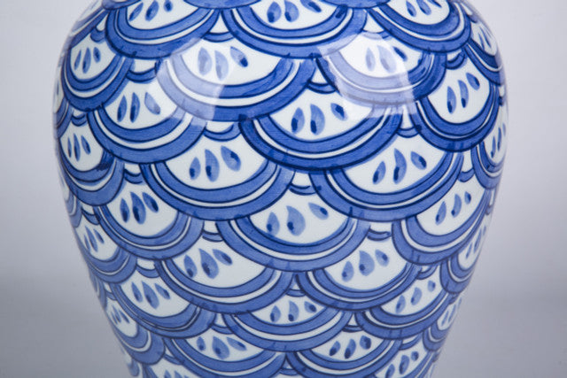 Blue Sea Wave Temple Jar by Legend of Asia