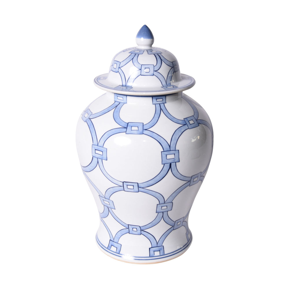 Blue and White Lover Locks Temple Jar By Legends Of Asia