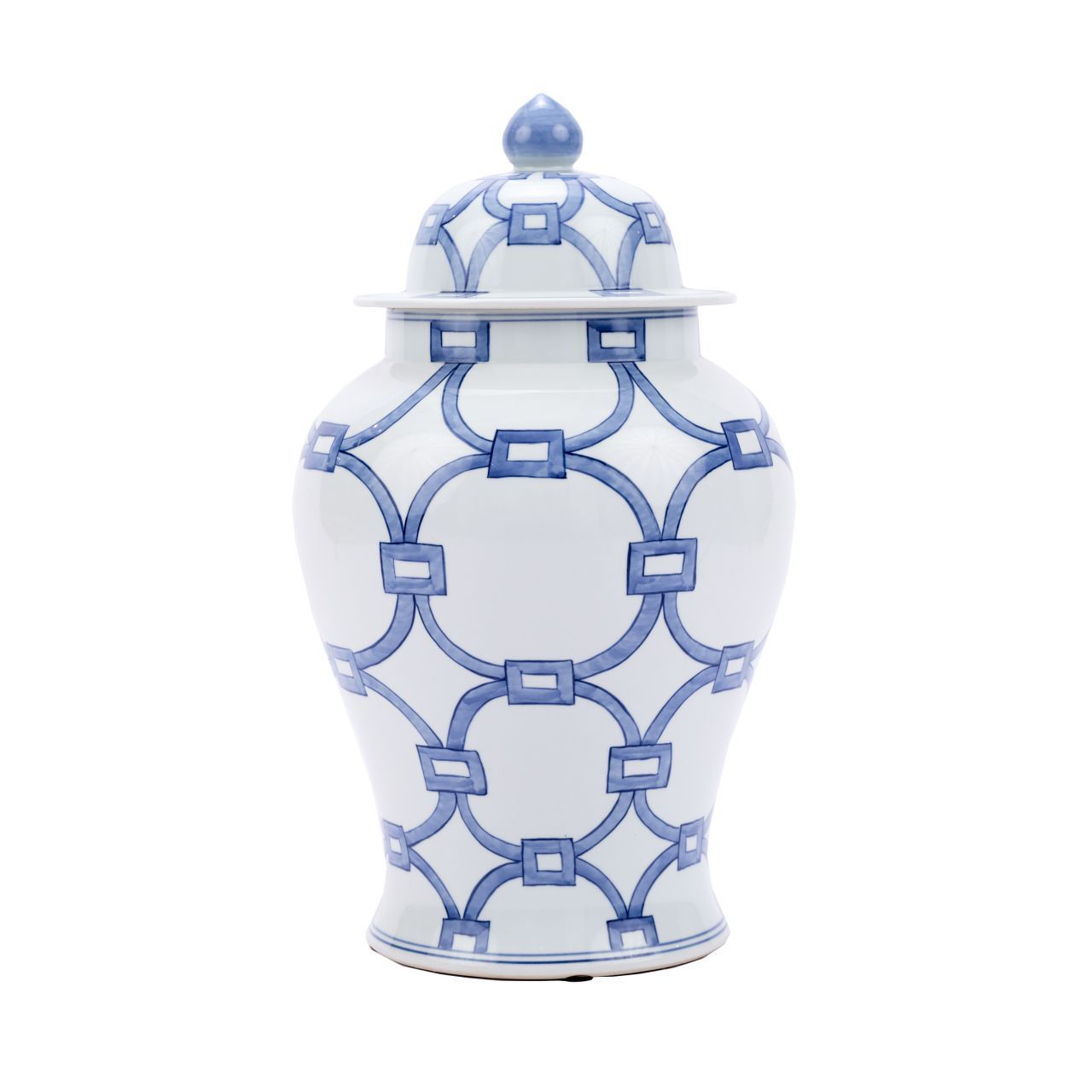 Legends Of Asia Blue And White Porcelain Lover Locks Temple Jar