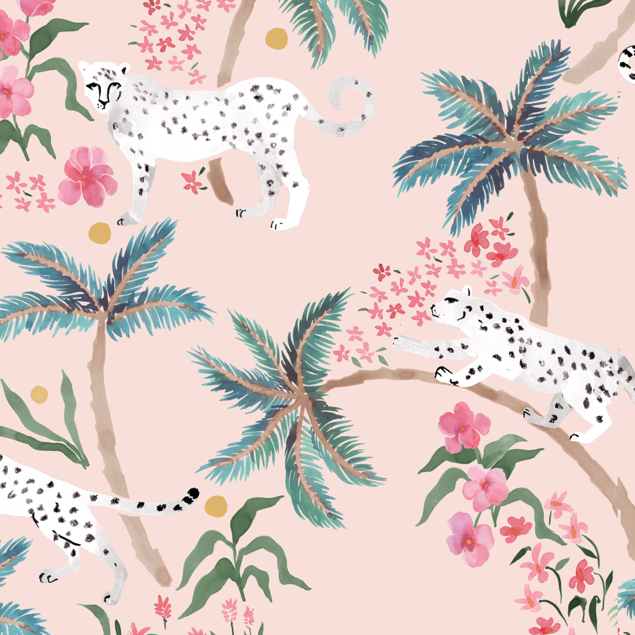 Palm Leopard Blush Bed