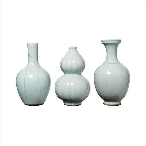 Crackle Celadon Bud Vases Set Of 3 By Legends Of Asia