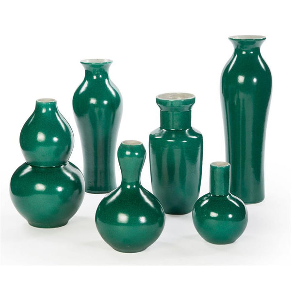 Assorted Vases Set Of 6 Emerald Green By Legends Of Asia