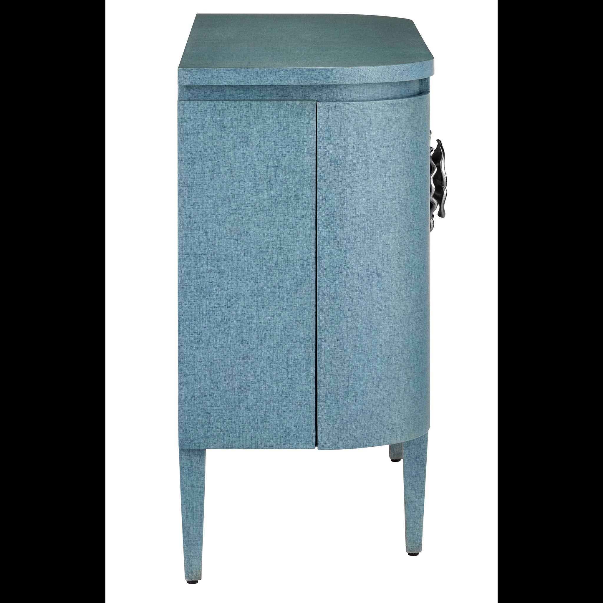Currey & Company 48" Briallen Blue Demi Lune Oak Cabinet