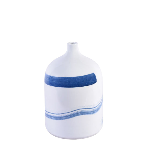 Blue And White Brushstrokes Spin Vase Large By Legends Of Asia