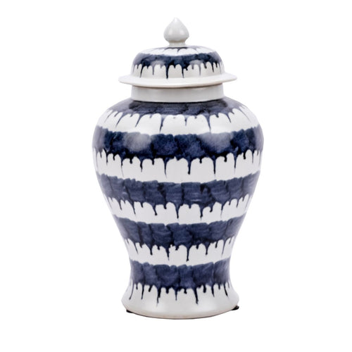 Blue & White Porcelain Drip Temple Jar By Legends Of Asia
