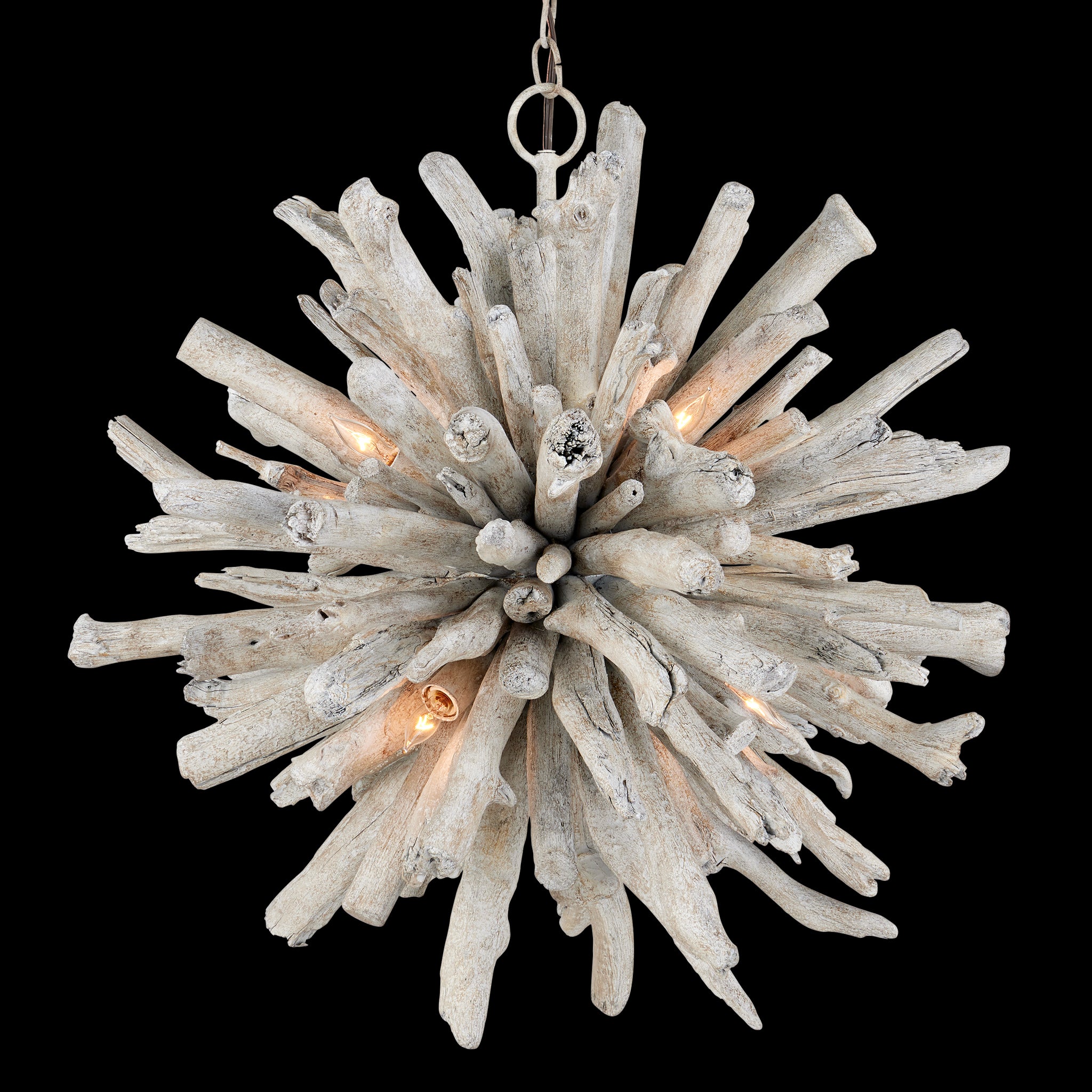 Currey & Company Kuka 25" Driftwood 6 Light Pendant