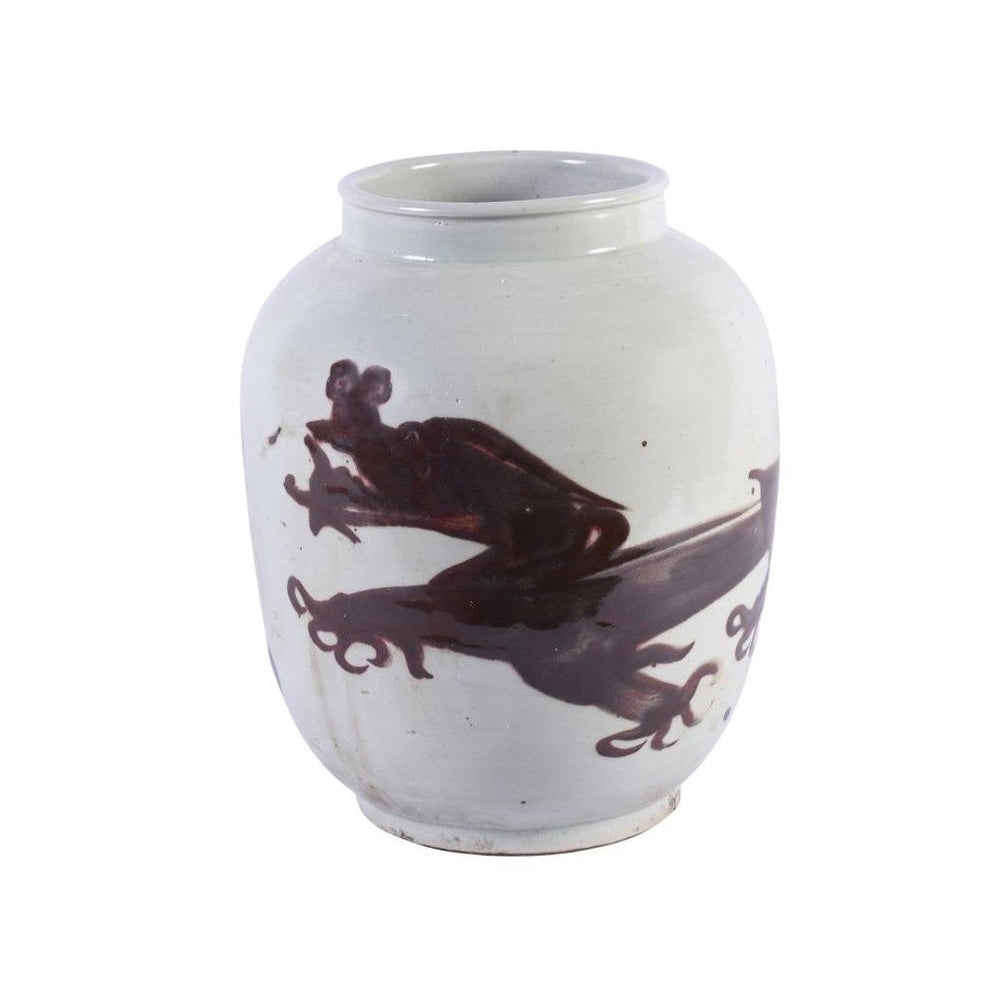 Underglaze Red Squash Vase Dragon Motif By Legends Of Asia
