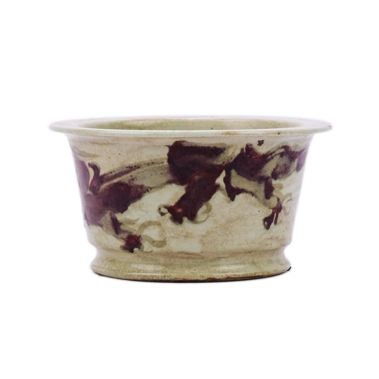 Underglaze Red Flower Pot Dragon Motif By Legends Of Asia