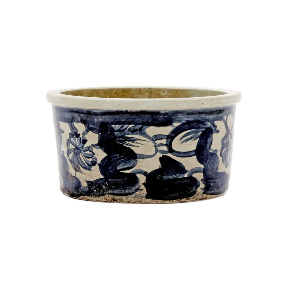 Black Silla Twisted Flower Basin Planter By Legends Of Asia