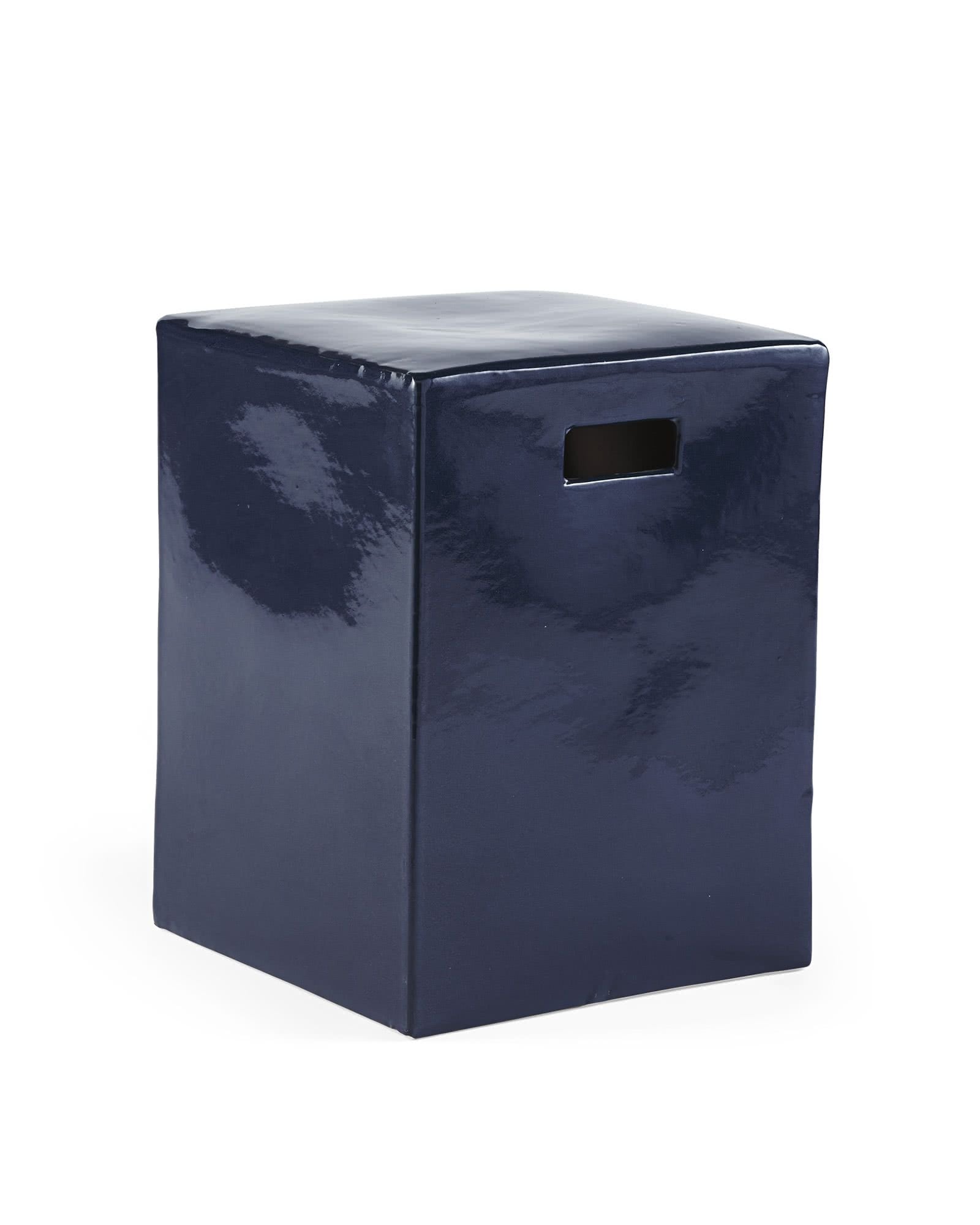 Hampton Square Garden Stool Navy Blue By Legends Of Asia